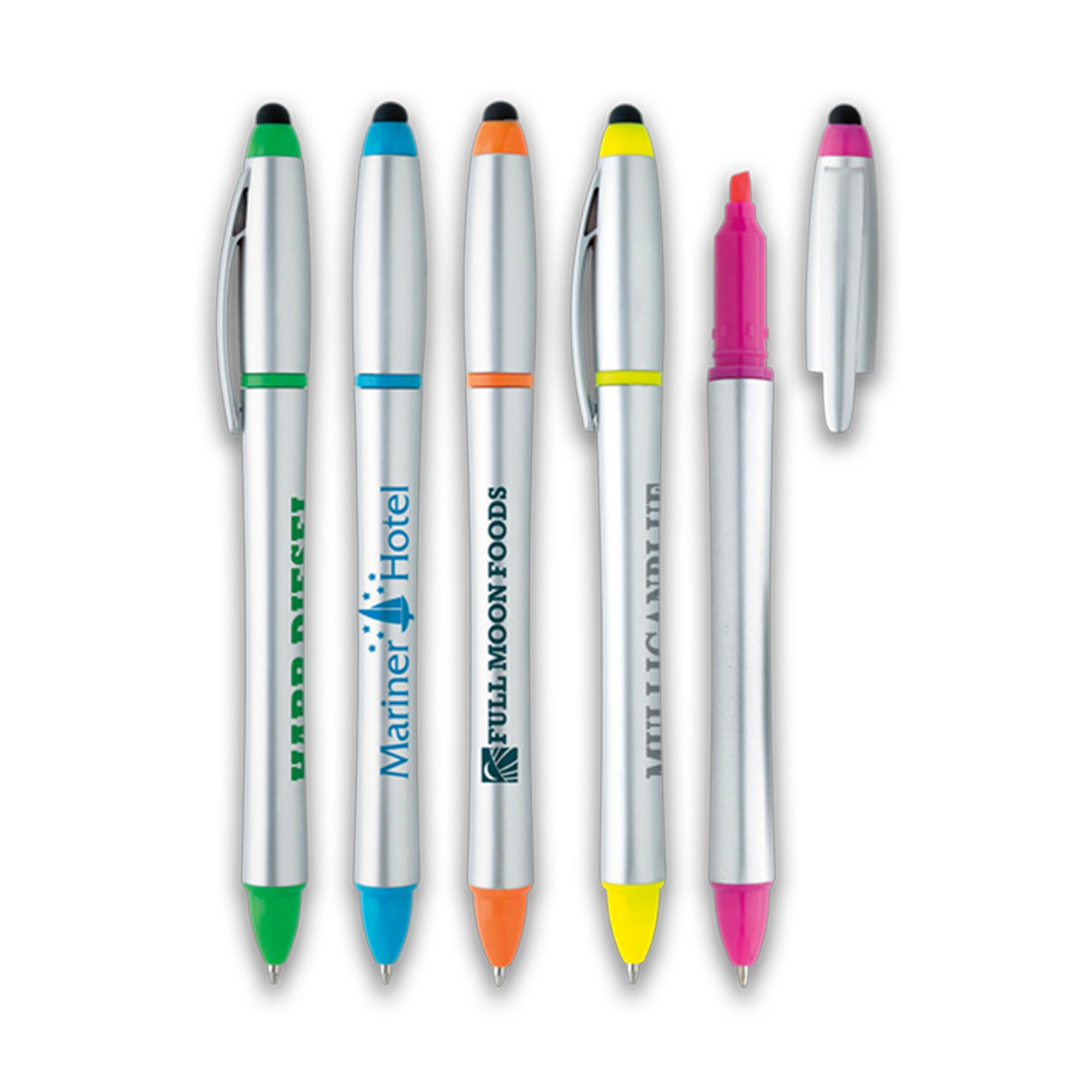 Plastic Stylus Pen w Highlighter_