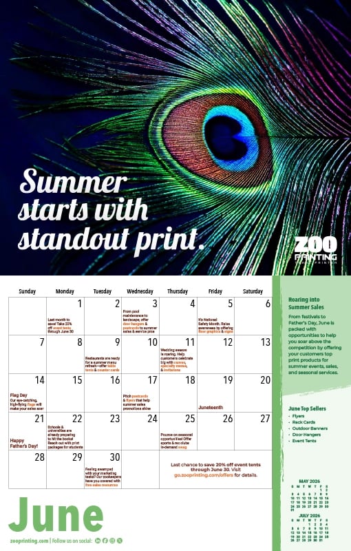 Zoo 2026 Calendar-June